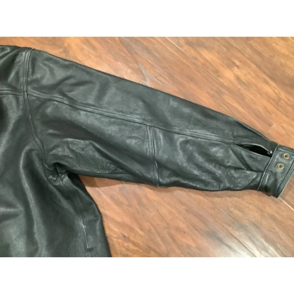🔥Vintage Protocol by Pan United Leather Bomber jacket Mens Size M 88076